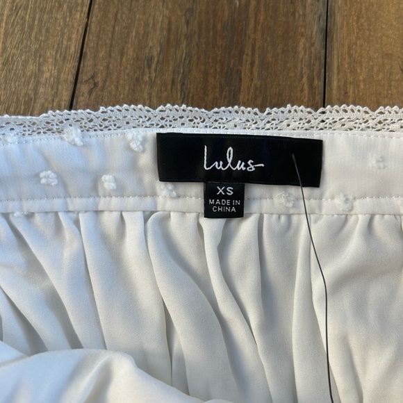 LULUS Essential Sweetness White Swiss Dot Babydoll Mini Dress Cottagecore - Picture 7 of 13